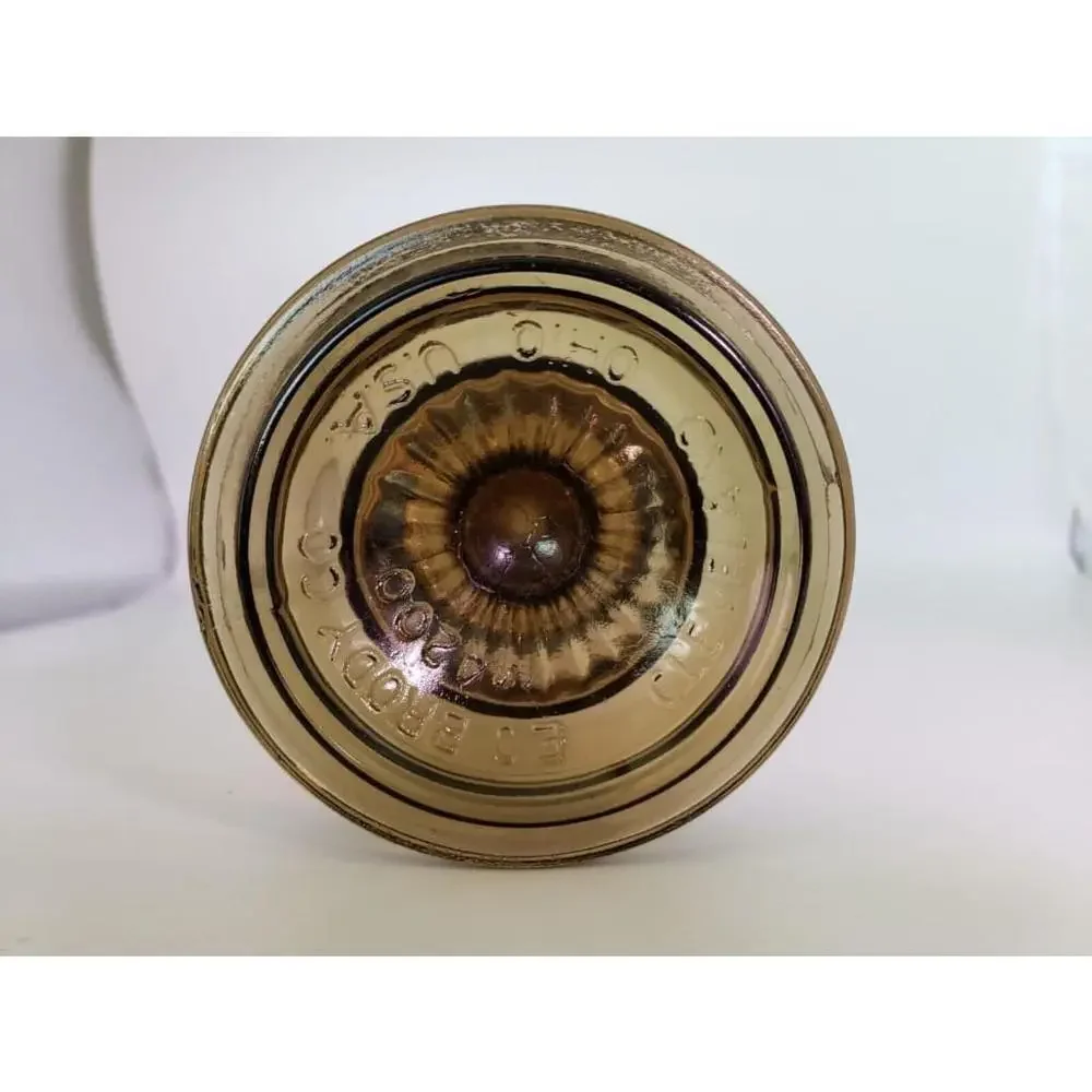Vintage Glass E. O. Brody Co. Cleveland Ohio Light Brown Compote Bowl Candy Dish